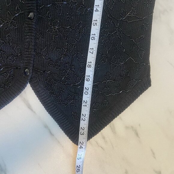 Bryn Connelly 90s Vintage Cotton Beaded Sweater Vest Cardigan Button Down Size S - Picture 13 of 13